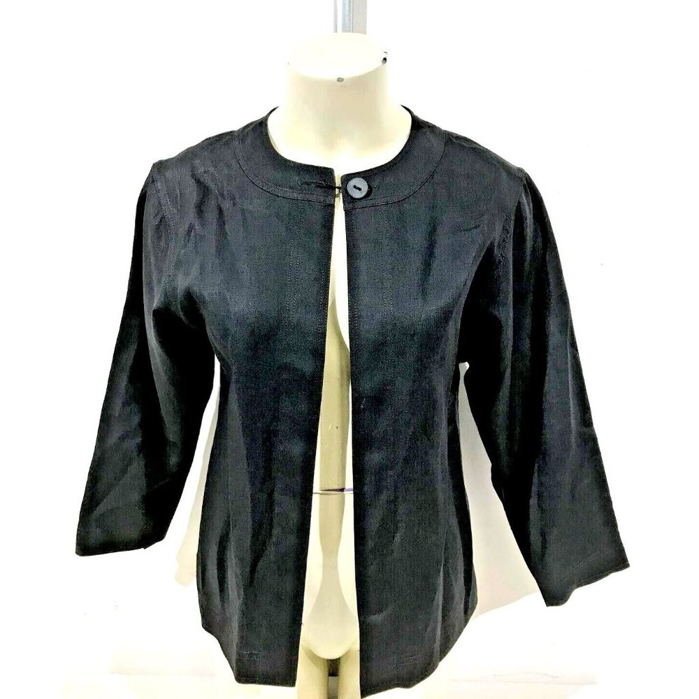 AUTHENTIC GUCCI WOMEN'S LINEN SINGLE BUTTON CARDIGAN MADE IN ITALY SZ 38